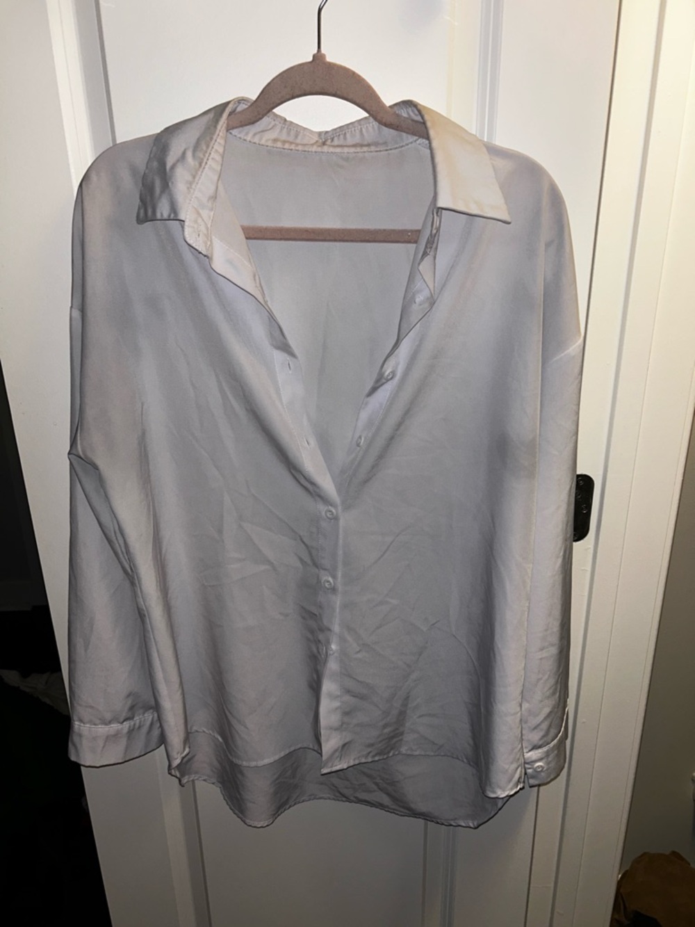 Relaxed White Button-Down Shirt with Soft Collar